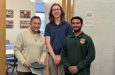 Griffin Moore, Hamza Al Farsi - Wilbur Prize (presented by Prof. Mark Skandera)