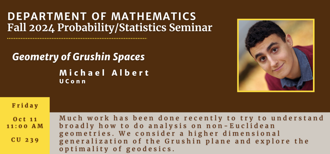 CU 2nd floor Fall 2024 ProbStat Seminar - Michael Albert