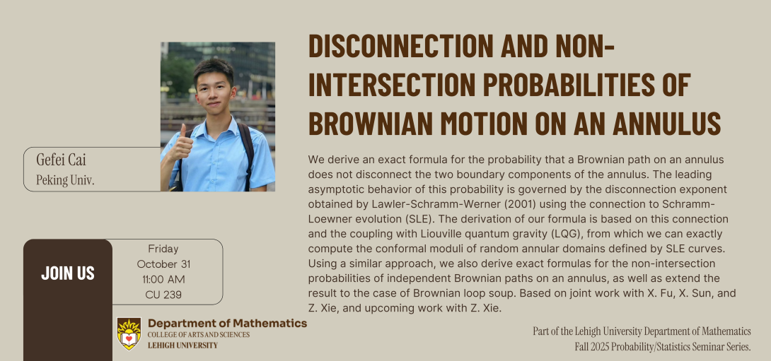 Prob-Stat Seminar - Gefei Cai
