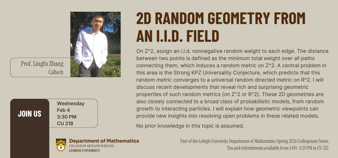 Spring 2026 Colloquium - Lingfu Zhang