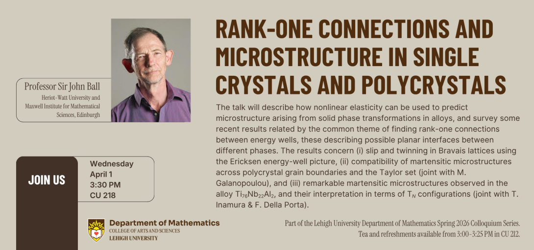 Spring 2026 Colloquium Series - Professor Sir John Ball