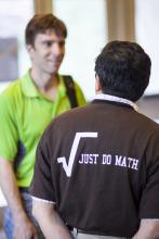 Lehigh University Math - Man wearing a "Just Do Math" polo shirt