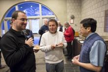 Lehigh University Math - Prof. Skandera and others having a conversation in Lewis Lab